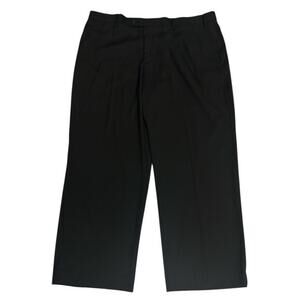 David Taylor Pants 44x29 Black Wrinkle Resistant Adjustable Waistband Flat Front